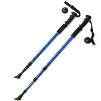 Палки для скандинавской ходьбы (синяя) до 1,35м Телескопическая 3-х секционная, с системой Антишок и компасом на ручке F18433