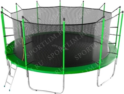 Батут с внутренней сеткой и лестницей EVO JUMP Internal 16ft (Green) + нижняя сеть